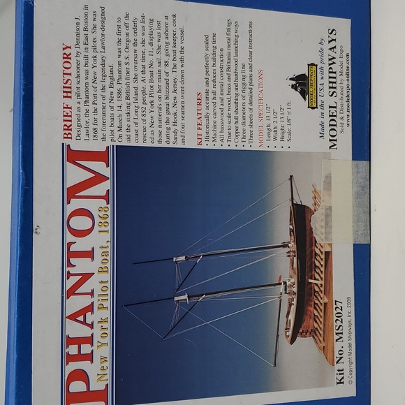 SHIPWAY PHANTOM 1868 NY PILOT BOAT NAUTICAL MODEL BOAT
